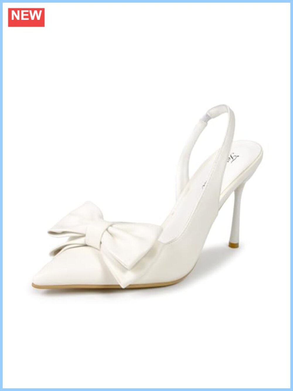 Satin 3D Bow Slingback Pointed Toe High Heel Mule Pumps for Wedding Party